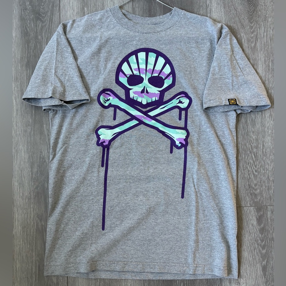 VTG The Seventh Letter Bleeding Native SKULL Art Graffiti Mens T-shirt Medium